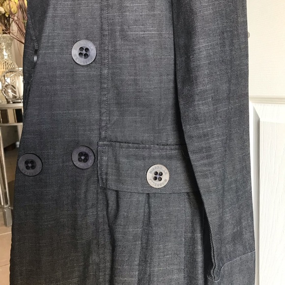 Tailored Denim Trench Coat in Dark Blue - Picture 4 of 9